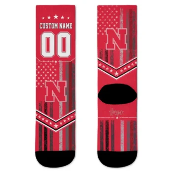 Nebraska Cornhuskers Socks Customized Star Stripes Red White Best Selling