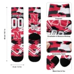 Nebraska Cornhuskers Socks Customized Woodland Camo Red Best Selling