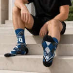 Nevada Wolf Pack Socks Customized Argyle Pattern Blue Best Selling