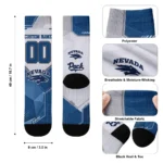 Nevada Wolf Pack Socks Customized Geometric Tech Blue Best Selling