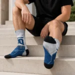Nevada Wolf Pack Socks Customized Geometric Tech Blue Best Selling