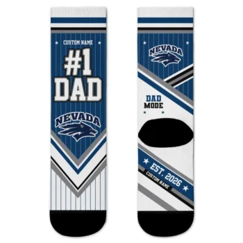Nevada Wolf Pack Socks Customized Pinstripe Chevron Blue White Best Selling