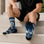 Nevada Wolf Pack Socks Customized Snowy Scene Blue White Best Selling