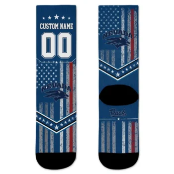 Nevada Wolf Pack Socks Customized Star Stripes Blue White Best Selling