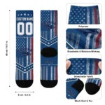 Nevada Wolf Pack Socks Customized Star Stripes Blue White Best Selling