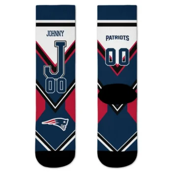 New England Patriots Socks Custom Arrow Blocks Blue Best Selling