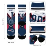 New England Patriots Socks Custom Arrow Blocks Blue Best Selling