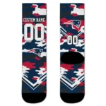 New England Patriots Socks Customized Woodland Camo Blue Best Selling