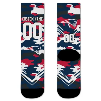 New England Patriots Socks Customized Woodland Camo Blue Best Selling