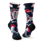 New England Patriots Socks Customized Woodland Camo Blue Best Selling