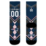 New England Patriots Socks Personalized Argyle Pattern Blue Best Selling