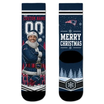 New England Patriots Socks Personalized Snowy Scene Blue White Best Selling