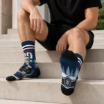 New England Patriots Socks Personalized Snowy Scene Blue White Best Selling
