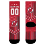 New Jersey Devils Socks Custom Star Stripes Red White Best Selling