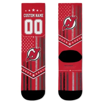 New Jersey Devils Socks Custom Star Stripes Red White Best Selling