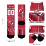 New Jersey Devils Socks Custom Star Stripes Red White Best Selling