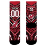 New Jersey Devils Socks Customized Leopard Print Red Black Best Selling