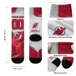 New Jersey Devils Socks Personalized Geometric Tech Red Best Selling