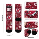 New Jersey Devils Socks Personalized Scattered Icons Red Best Selling