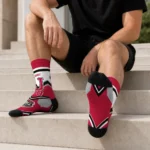 New Mexico Lobos Socks Custom Arrow Blocks Red Best Selling
