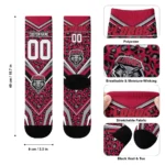 New Mexico Lobos Socks Custom Leopard Print Red Black Best Selling