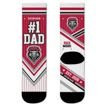 New Mexico Lobos Socks Custom Pinstripe Chevron Red White Best Selling
