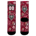 New Mexico Lobos Socks Custom Scattered Icons Red Best Selling