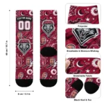 New Mexico Lobos Socks Custom Scattered Icons Red Best Selling