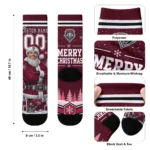 New Mexico Lobos Socks Custom Snowy Scene Red White Best Selling