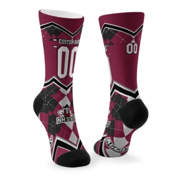 New Mexico State Aggies Socks Custom Argyle Pattern Crimson Fashion Forward