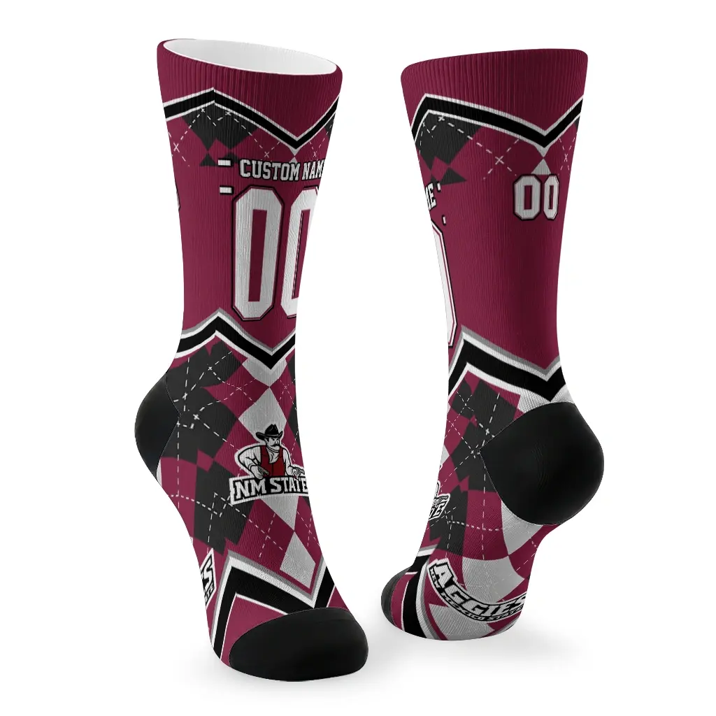 New Mexico State Aggies Socks Custom Argyle Pattern Crimson Fashion Forward New Mexico State Aggies Socks Custom Argyle Pattern Crimson Fashion Forward