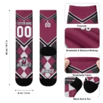 New Mexico State Aggies Socks Custom Argyle Pattern Crimson Best Selling