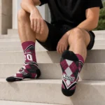 New Mexico State Aggies Socks Custom Argyle Pattern Crimson Best Selling