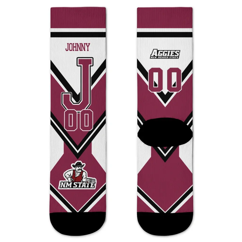 New Mexico State Aggies Socks Custom Arrow Blocks Crimson Best Selling New Mexico State Aggies Socks Custom Arrow Blocks Crimson Best Selling