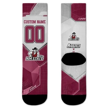 New Mexico State Aggies Socks Custom Geometric Tech Crimson Best Selling
