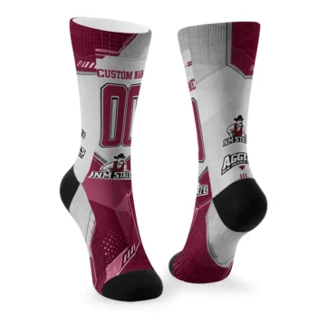New Mexico State Aggies Socks Custom Geometric Tech Crimson Fashion Forward