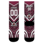 New Mexico State Aggies Socks Custom Leopard Print Crimson Black Best Selling