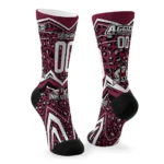 New Mexico State Aggies Socks Custom Leopard Print Crimson Black Best Selling