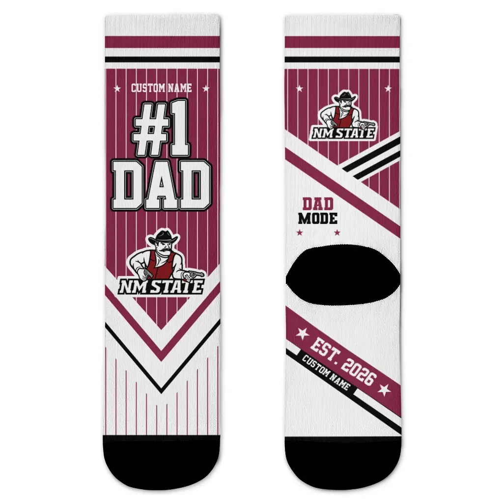 New Mexico State Aggies Socks Custom Pinstripe Chevron Crimson White Best Selling New Mexico State Aggies Socks Custom Pinstripe Chevron Crimson White Best Selling