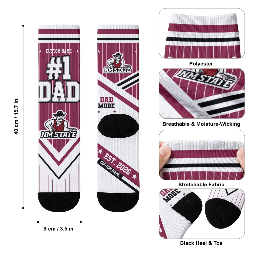 New Mexico State Aggies Socks Custom Pinstripe Chevron Crimson White High Quality New Mexico State Aggies Socks Custom Pinstripe Chevron Crimson White High Quality