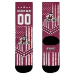 New Mexico State Aggies Socks Custom Star Stripes Crimson White Best Selling