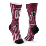 New Mexico State Aggies Socks Custom Star Stripes Crimson White Best Selling