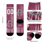 New Mexico State Aggies Socks Custom Star Stripes Crimson White Best Selling
