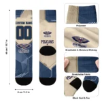 New Orleans Pelicans Socks Custom Geometric Tech Navy Best Selling