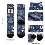 New Orleans Pelicans Socks Custom Scattered Icons Navy Best Selling