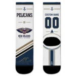 New Orleans Pelicans Socks - Customized Nautical Icons Navy White