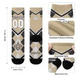 New Orleans Saints Socks Custom Argyle Pattern Gold Best Selling
