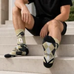 New Orleans Saints Socks Custom Argyle Pattern Gold Best Selling