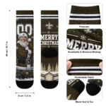 New Orleans Saints Socks Custom Snowy Scene Gold White Best Selling