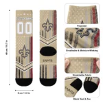 New Orleans Saints Socks Custom Star Stripes Gold White Best Selling